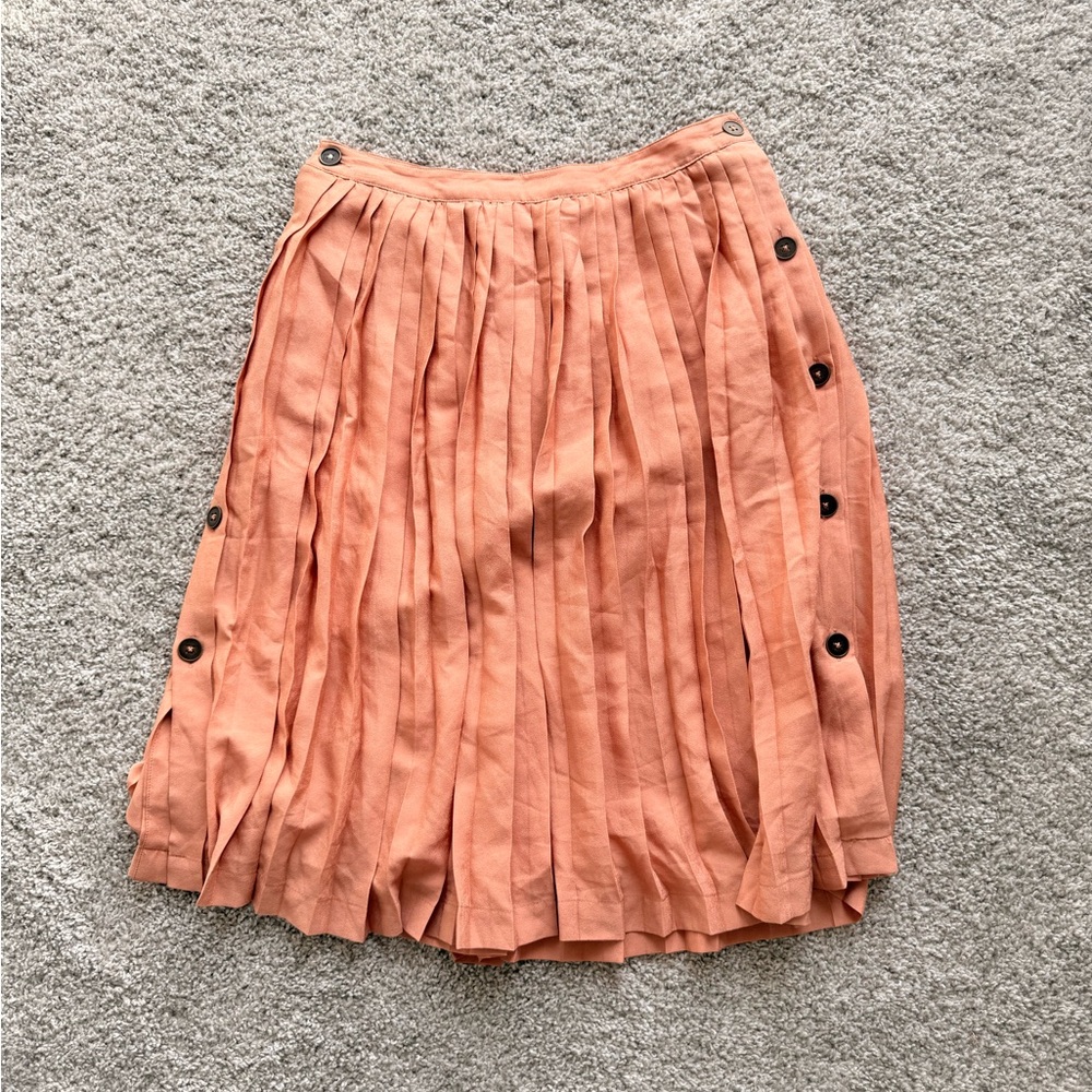 Copper colored pleated skirt
